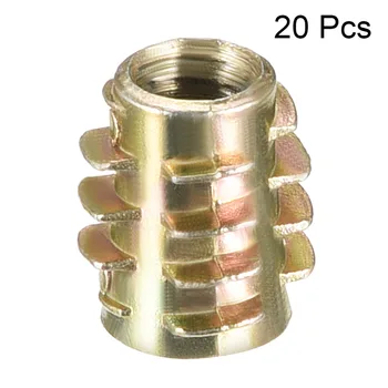 

Uxcell Newest 20pcs Length 13mm 15mm 18mm 20mm 25mm M6 Threaded Insert Nuts Hex-Flush Zinc Alloy Furniture Nuts Bronze Tone