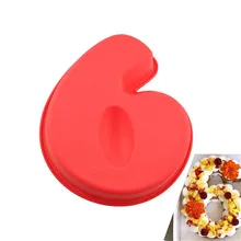 Еда Класс большой антипригарным силиконовые номер 6 9 торта Пан DIY противень на день рождения и свадьбу Юбилей 6th 9th формы торт