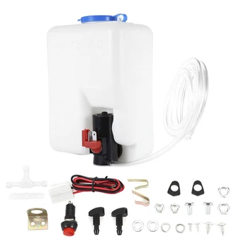 

Car Windshield Glass Wiper Systems Universal Washer Tank Water Pump Bottle Reservoir Installation Kit