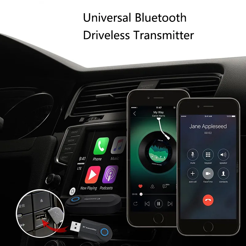 Wireless Bluetooth Transmitter Stereo 3 5MM Jack Audio Music Adapter for TV Phone PC Headphones Speakers
