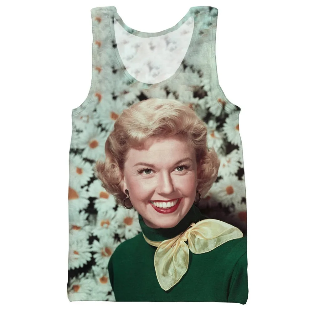 Doris Day/топ на бретелях с 3D принтом для мужчин, модный крутой летний топ на бретелях для работы, Мужские Женские топы, топ на бретелях