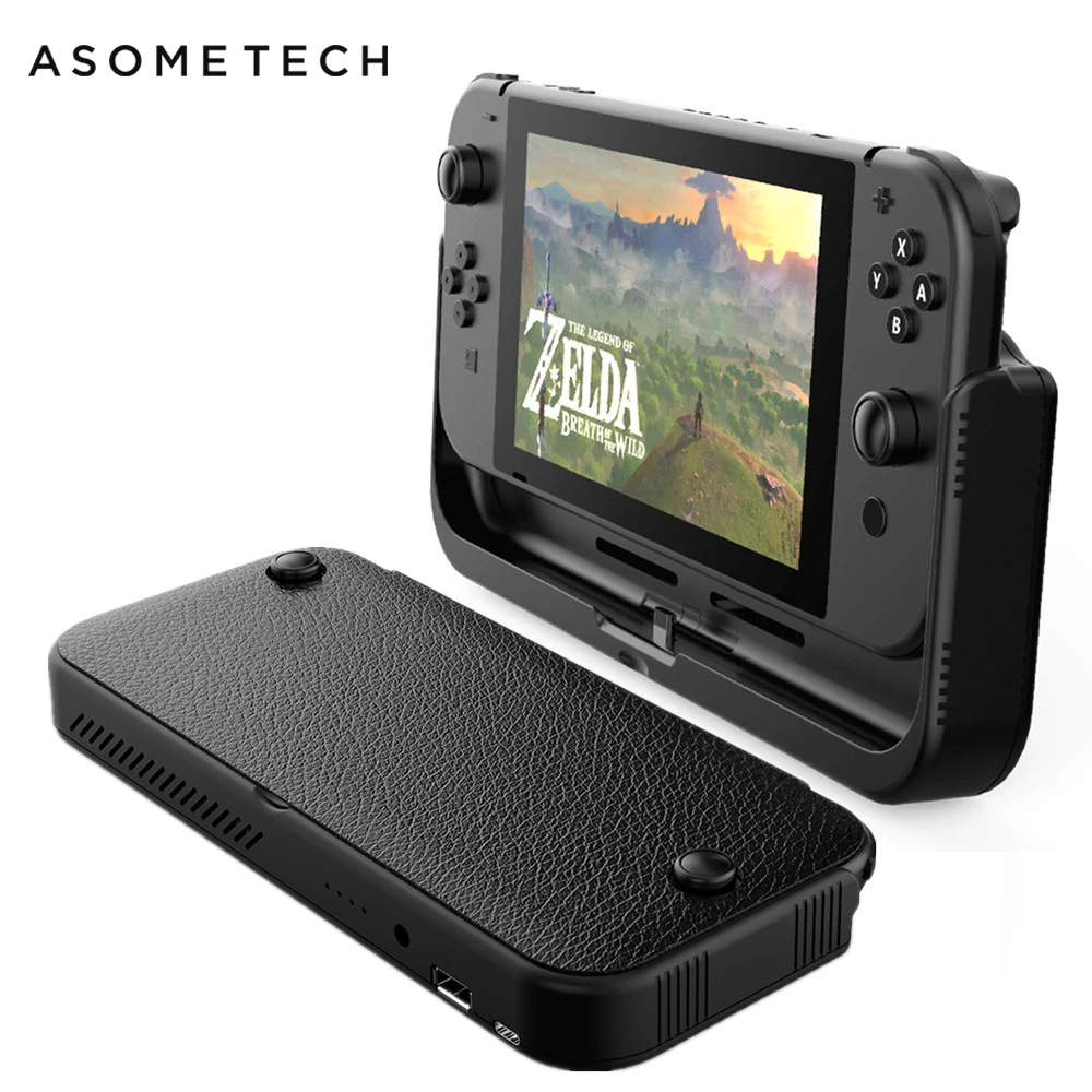 Online 10000mAh Batterie Ladegerät Fall Für Nintend Schalter Konsole Externe Batterie Für Nintendo Schalter Power Bank Ledertasche Für NS