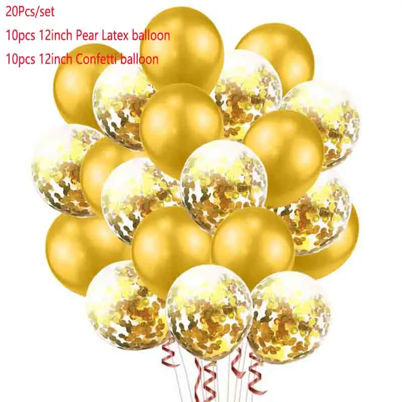 20 шт золотые конфетти металлик воздушные шары День рождения украшения Дети баллоннен воздушный шар цвета металлик воздушный шар Balonnen Deco день рождения Globos - Цвет: gold balloons