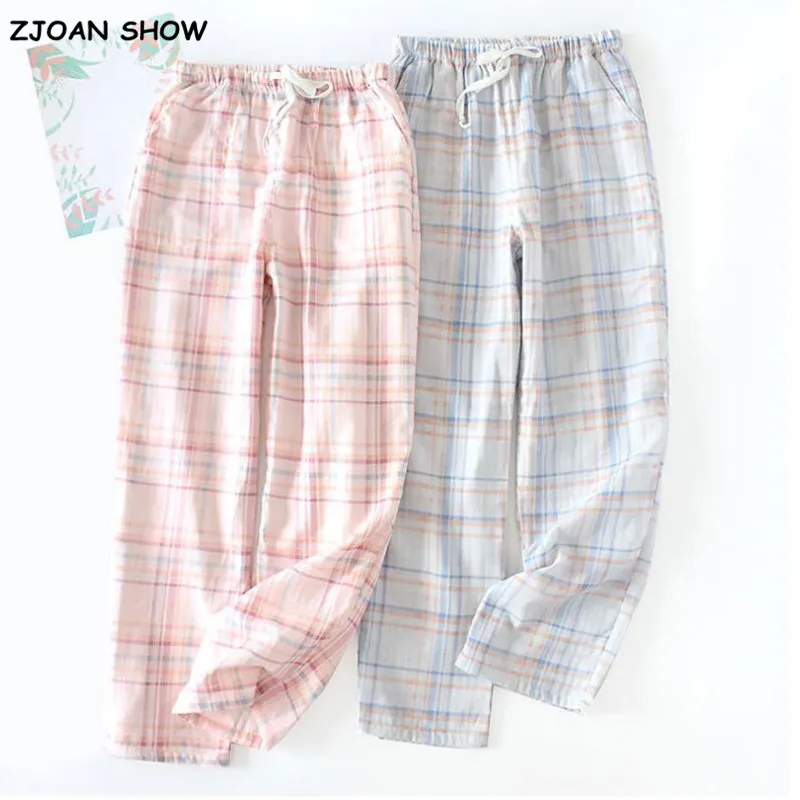 Sweet Floral Dot Animal Gingham Plaid Print Full Length Pants Women Elastic high Waist Loose Casual Long Trousers Sleep