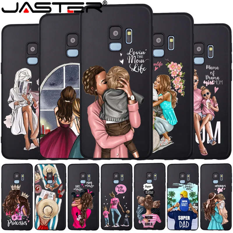 

JASTER Mouse Mama Mouse Super Mom Girl Phone Case For Samsung Galaxy S9 S10 Plus S7 S6 Edge S10 Lite Note9 8 Family Cover Etui