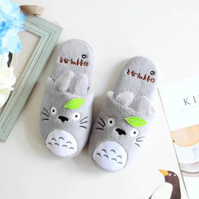 Totoro/женские нескользящие домашние тапочки с милым котиком из мультфильма; домашние тапочки для пар; Мужская обувь для спальни; Новинка года