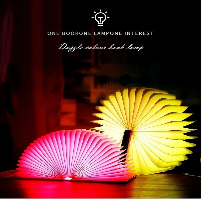 

NEW product dazzle color book lamp colorful LED nightlight creative USB charging folding book lamp gift customization gift