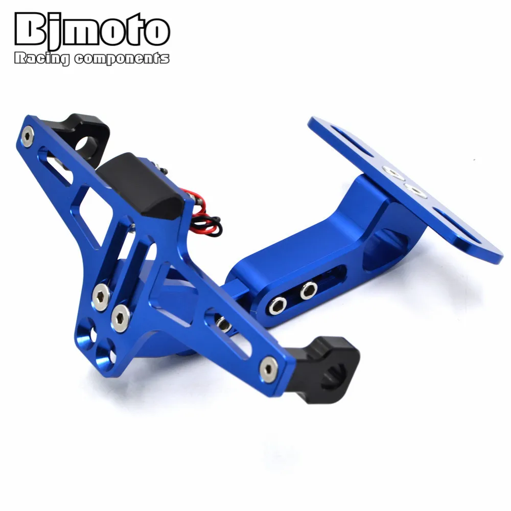 Motorbike Adjustable Angle Aluminum License Number Plate Holder Bracket For Yamaha R1 R6 R3 FZ1 FZ6 MT07 MT09 XJ6 TMAX 500 530 Motorbike Adjustable Angle Aluminum License Number Plate Holder Bracket For Yamaha R1 R6 R3 FZ1 FZ6 MT07 MT09 XJ6 TMAX 500 530