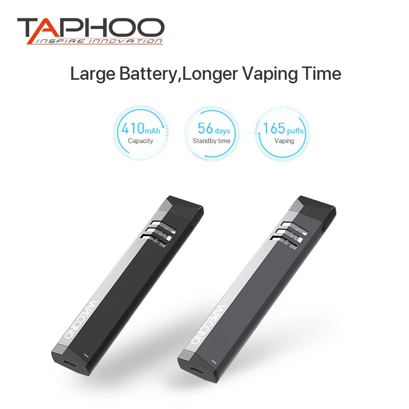 

Original Taphoo VAPECCINO pod system cartridge Kit Cotton Coil orCeramic Coil Anti-Leaking 410mah Built-in Battery E Cigarette