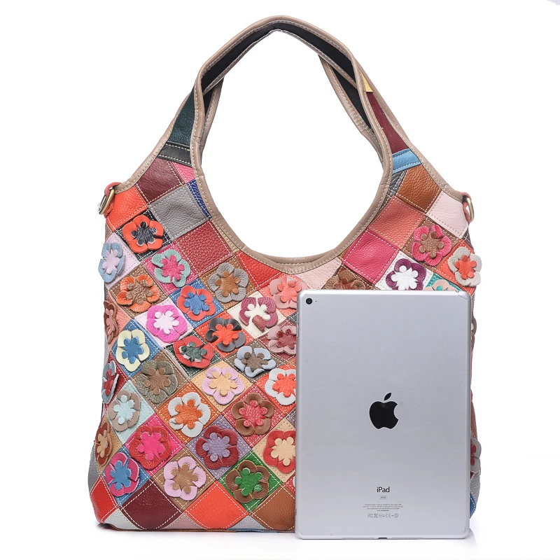 Женские модные роскошные сумки из натуральной яловой кожи, кожаные сумки с украшением в виде цветов, сумка-тоут, Bolsa Couro Bolso Femininos