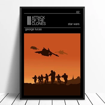 

Attack of the clones poster Star wars minimalist Vintage Movie Poster Home Decor Wall Decor Wall Art Canvas painting Print