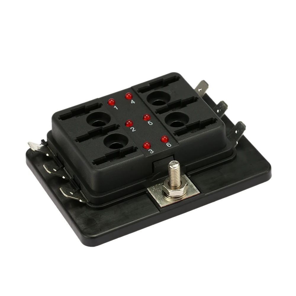6 Way Mini Aoto Fuse Box 12V 24V Car Fuses Holder 100A With Standard blade Fuse