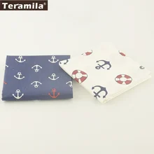 Teramila хлопок Ткань печатных якорь конструкции 2 шт./лот 50 см x 100 см лоскутное Вышивание Текстиль для дома квилтинга украшения Tecido