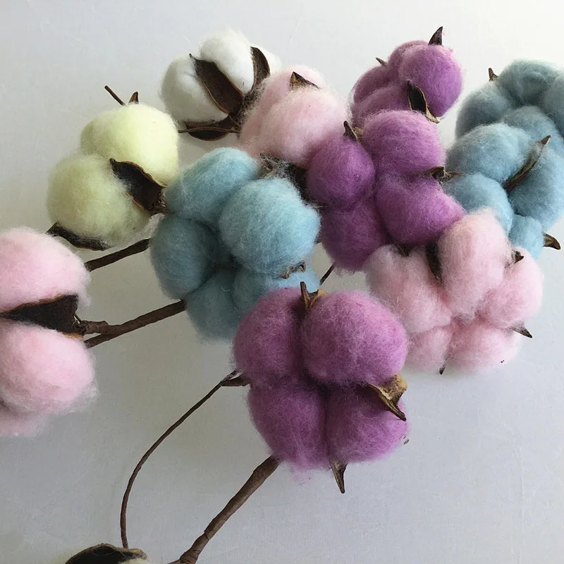 

Artificial Colorized Cotton Wreath Dry Flower Ornaments Christmas Decor Garland for Home RT99