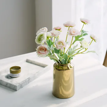 

Nordic Ceramic Vase Fashion Golden Dried Flower Flower Pot Garden Home Office Decoration Fun Gifts Dropshipping