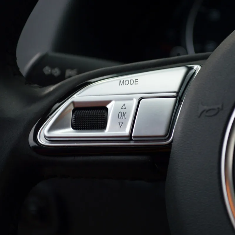 Хром ABS руль кнопки декоративный чехол с блестками Накладка для Audi A3 8V A4 B8 B9 Q3 Q5 A1 A5 A6 A7 автомобильные аксессуары