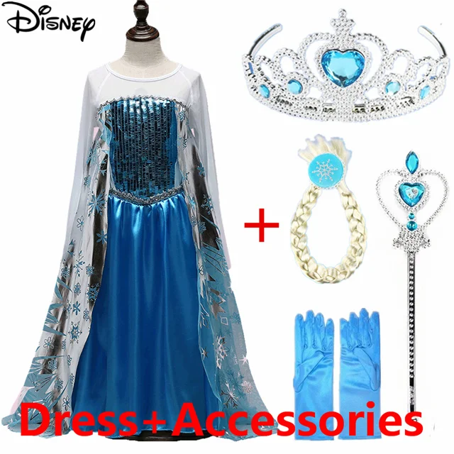 Disney Frozen Customs/Модная детская одежда для девочек платье Анны и Эльзы платья с Эльзой для маленьких девочек, детские платья принцессы, vestidos Infantis - Цвет: 1