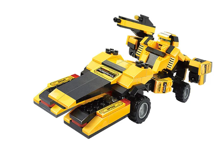 284PCS/set Deformable robots Bumblebee yellow car blocks bricks toy compatible with lego|toy r rc cartoy watches for men - AliExpress