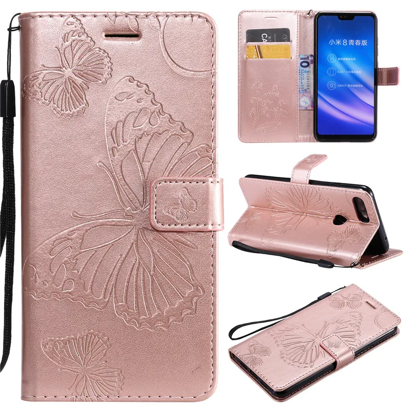 Magnetic PU Leather 3D Embossed Cat Tree Wallet Case For Xiaomi 8Lite Flip Wallet Phone Case Cover For Xiaomi 8Lite Case Coque (31)