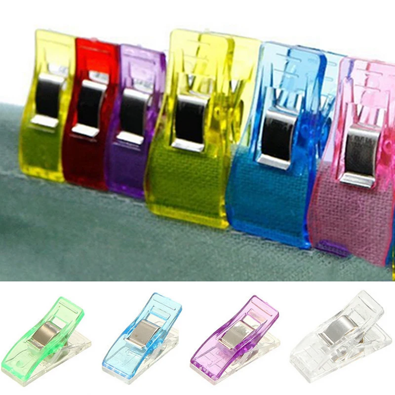 

Fashion 50PCS Clover Wonder Clips Quilting Sewing Crochet Transparent Small Package Edge Clip