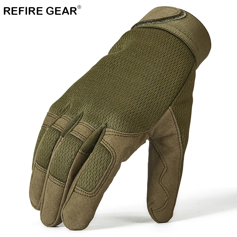 Мужские камуфляжные перчатки ReFire Gear дышащие велосипедные с полными пальцами для
