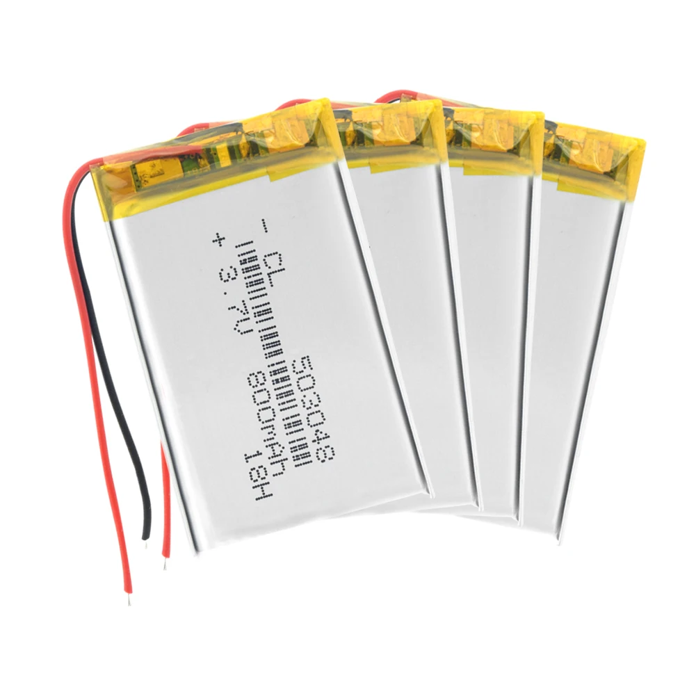 503048 перезаряжаемая батарея 3,7 V 053048 800MAH литий-полимерная батарея для MP3 MP4 Bluetooth gps Беспроводная стерео гарнитура планшет - Цвет: 4Pcs