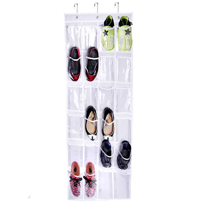 24 кармана над дверью подвесной держатель для обуви Пластиковая полка для обуви стеллаж для хранения Коробка для ванной Полка Органайзер
