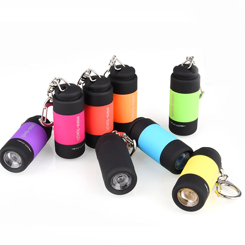 Portable Mini 25Lum USB Rechargeable LED Torch Flashlight Keychain Waterproof