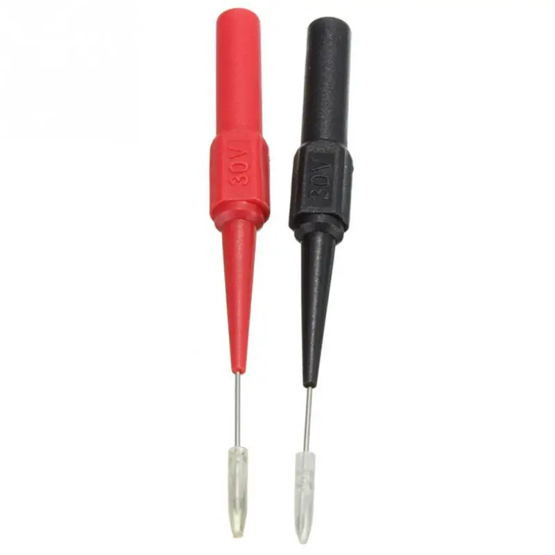 2PC Multimeter Test Probes Insulation Piercing black Red Non-destructive Needle 