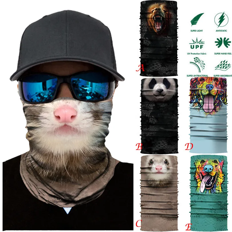 

2018 Summer Cycling Face Mask Animal Veil Head Scarf Neck Warmer Multi Function Ski Balaclava Headband 2A