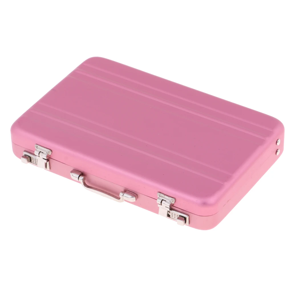 1/12 Dollhousepretend play Travel Metal pink Suitcase toy great dollhouse decoration Pink suit for 1/8 1/12 dolls