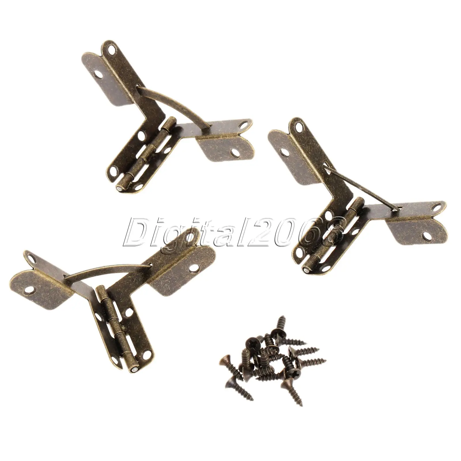 12pcs Antique Brass Hinges Jewelry Gift Wine Case Watch Box Wood Lid L