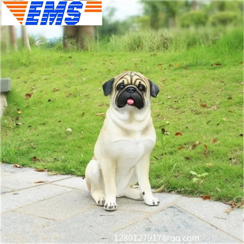 

20'' Simulation Dog Cute Puppy Statue Rottweiler & Pug Creative Exquisite Home Decor Resin Action Figure Collectible Toy p990