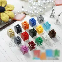 Бесплатная доставка! 87087 100 шт. * Кирпич 1x1 Вт. 1 ручка * DIY enlighten block кирпичи, совместимые с сборками частиц - изображение