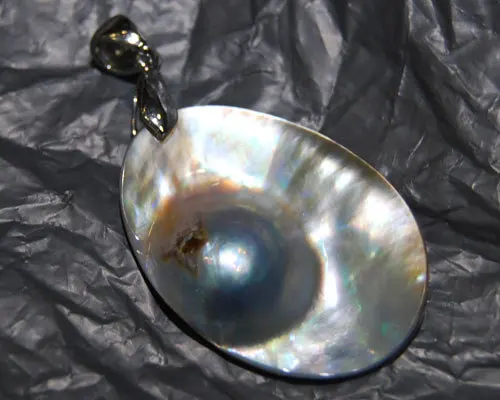 Wholesale 20-30mm 925 Sterling Silver Natural Salt Water Mabe Pearl Pendent 3