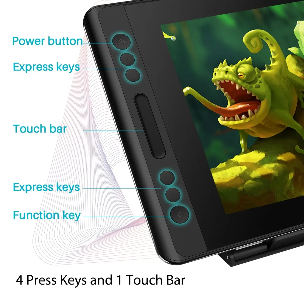 Графический планшет для рисования HUION 120% sRGB Kamvas Pro 12 безбатарейный Наклонный