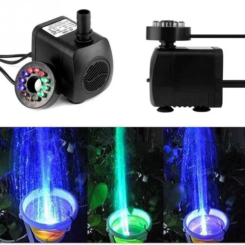 

Mini Electric Submersible Water Pump Color RGB With 12 LED Fountain Garden Pond Fish Tank Fountain Pool Lights