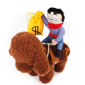 

Cartoon pet cowboy riding dress up pet supplies clothing cospaly Halloween dog clothes