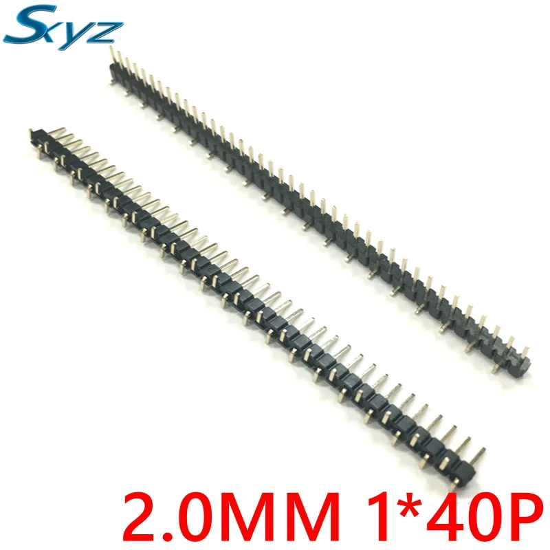 10pcs 40 Pin 1x40 Single Row Male 2.0mm Breakable Header Right Angle Connector Strip bending | Обустройство дома