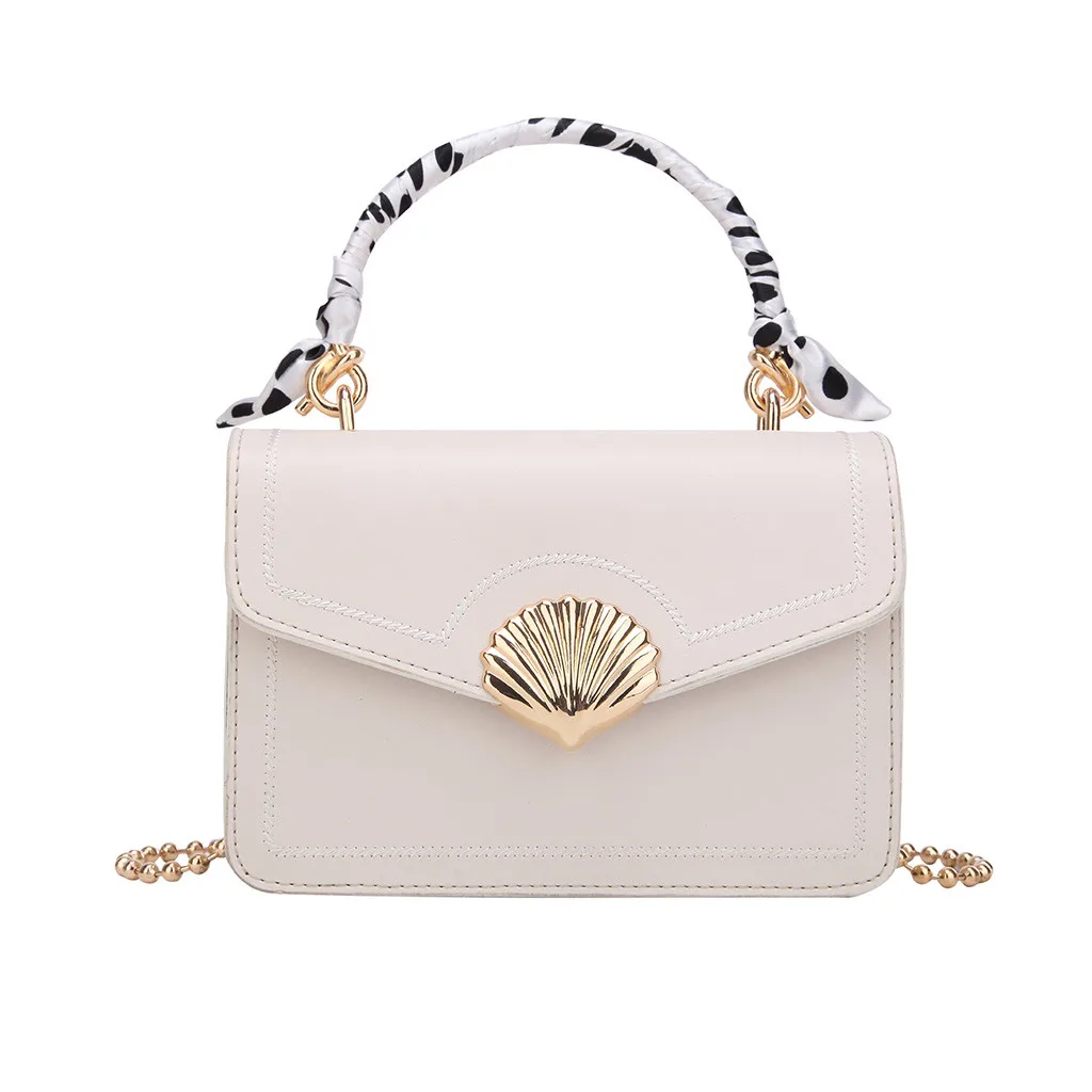 

Fashion Women Pearl Bag Sequins Chain Leather Colorful Messeng Wild Messenger Bag Fashion One-Shoulder Small Square Bag#15