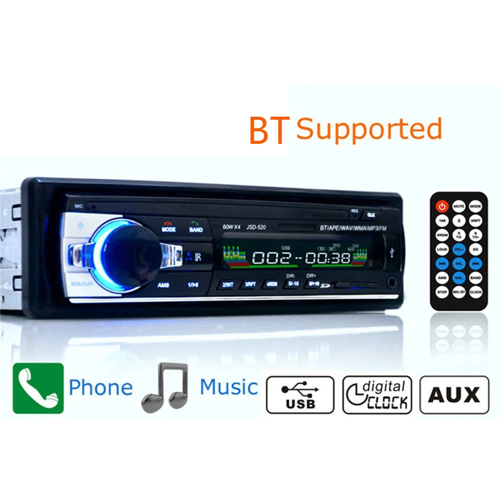 Multifunction BT Vehicle Car Stereo Radio Audio Player Receiver In Dash