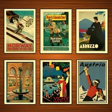 Pósteres Retro de viajes por el mundo Colorado Rock Island Line, pegatinas de pared clásicas, lienzo, póster vintage de pintura, decoración de Bar para el hogar, regalo