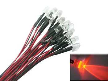 

20pcs 8mm Orange Prewired Pre-Wired resistors LED Light Lamp Bulb Cable Diodes DC12V For Boat/Car/Tree Decoration