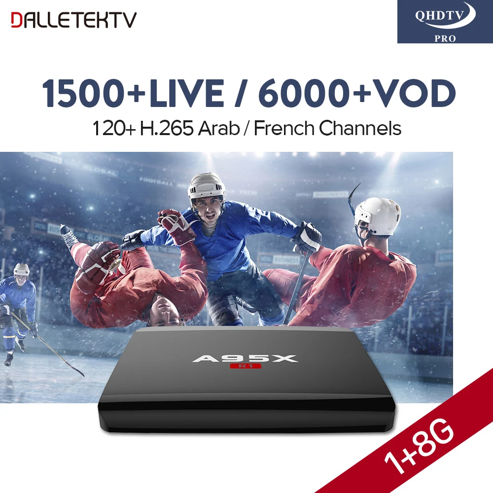 

IP TV Box Arabic QHDTV PRO Code Subscription 12 Months A95X R1 Smart Android 7.1 Set Top Box IPTV Europe French Arabic IPTV Box
