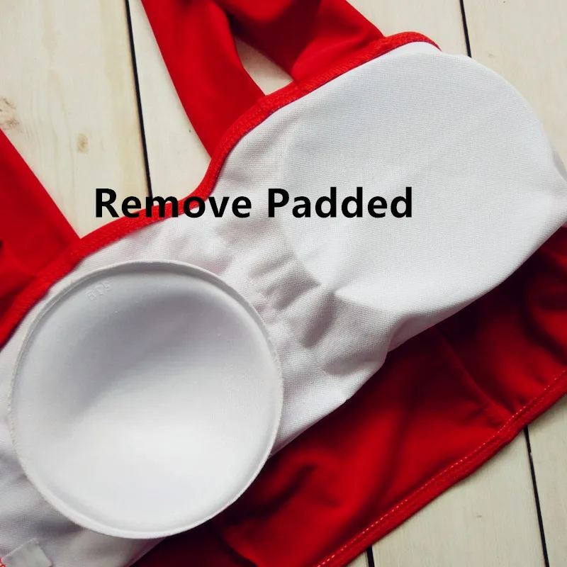 Women Ruffle Top Pink Swimwear Teens Swimsuit Bikini Two 2 Piece High Waist Biquini May High-waisted Red Pad Swiming Suit 2019