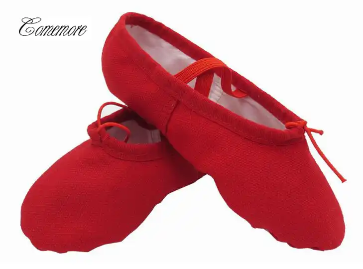 Red Soft Ballet Pointe Shoes Girls Kids 