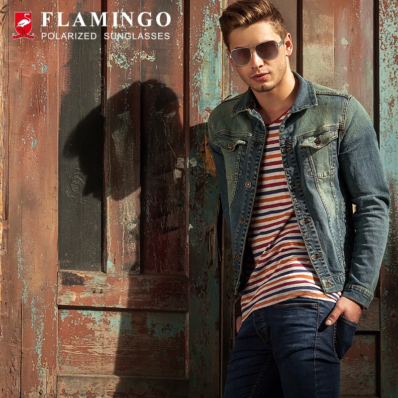 FLAMINGO Мужские Коричневые Поляризационные Солнцезащитные Очки Модные Брендовые