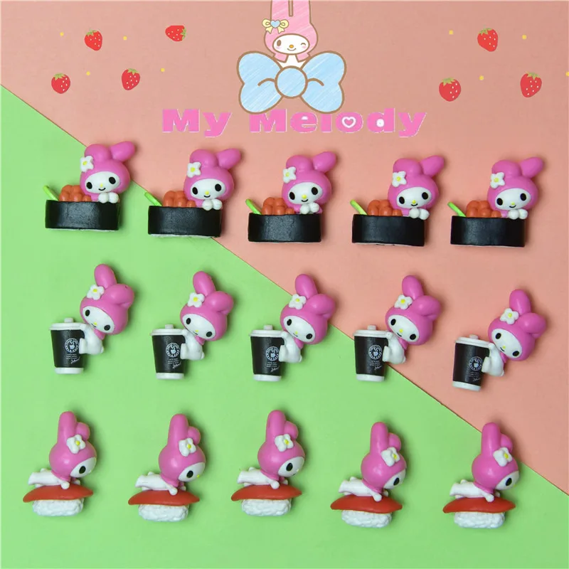 

60piece 1.5cm Cute Cartoon My Melody very small Action Figures Collectible Model Toys Lovely melody DIY materials toys