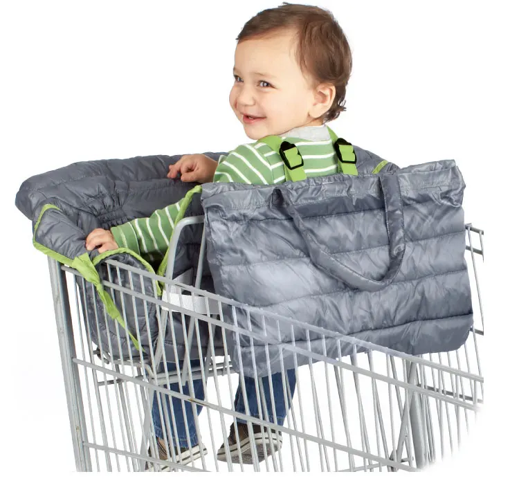 Водонепроницаемый Материал 2-в-1 стеганые Детские качество корзина крышка и детский стульчик крышка супермаркет Коляска Подушка - Цвет: waterproof