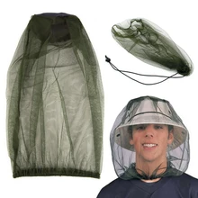 Al aire libre de la red gorro de pesca Midge Mosquito insecto sombrero de pesca red para insectos cara Protector de viajes de Camping tapa